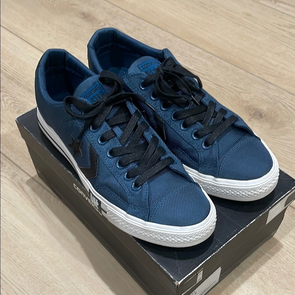 Converse Blue and Black Sneakers Classic Canvas Style